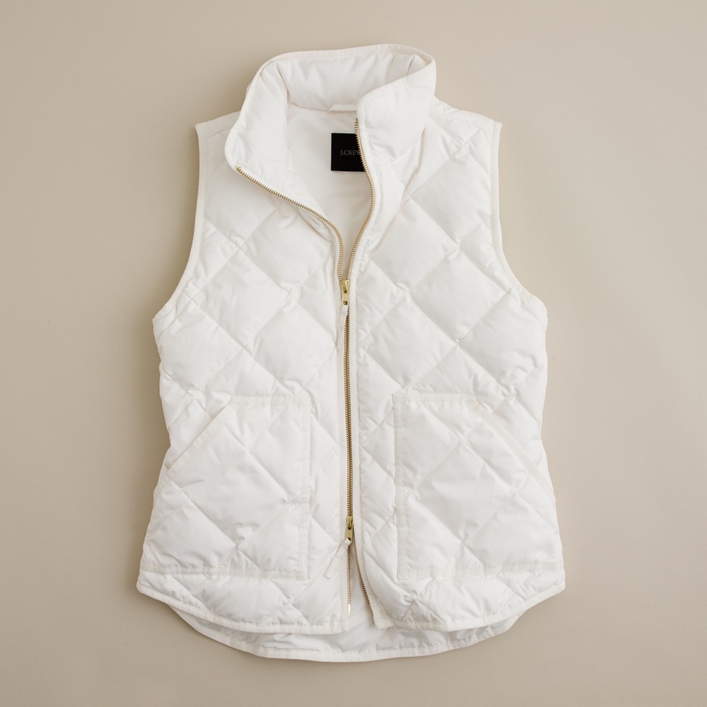 J. CREW WHITE QUILTED PUFFER VEST